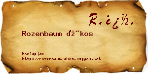 Rozenbaum Ákos névjegykártya